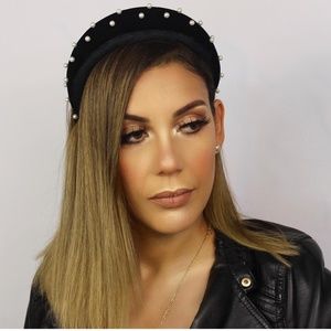 Faux Pearl Decor Padded Headband